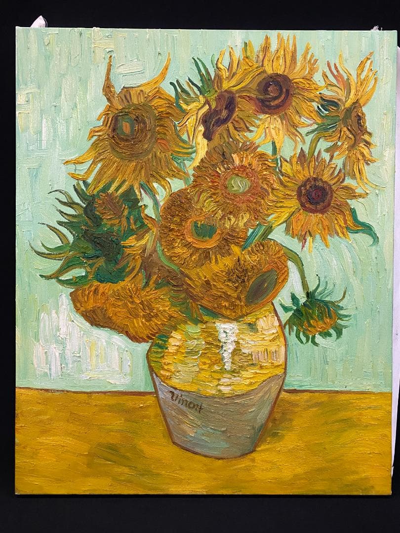 フィンセント・ファン・ゴッホ『ひまわり』複製画　手描き　摸写⑩　F15 楽天市場】手描き 油絵 模写 複製画 フィンセント・ファン・ゴッホ