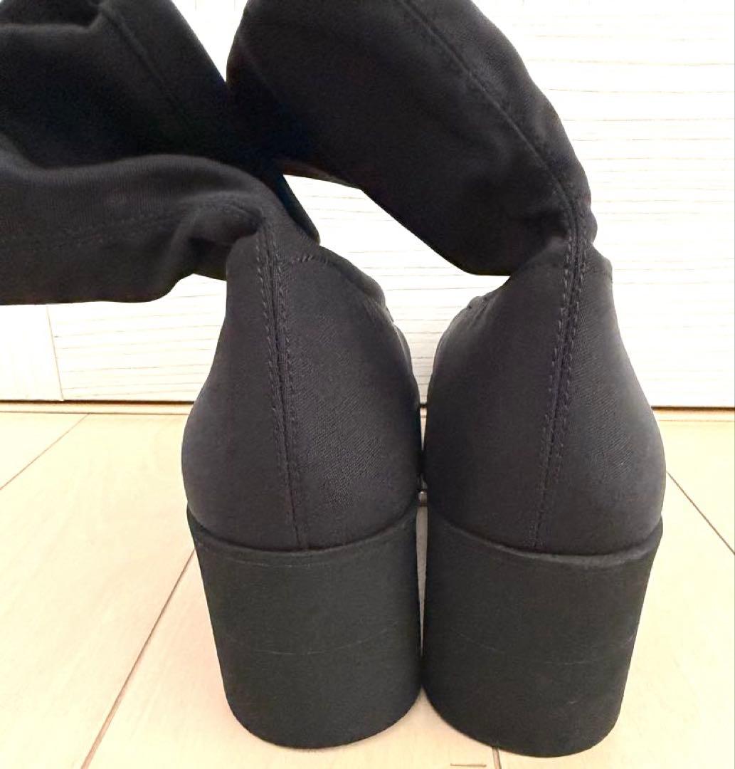 《ヒルズアベニュー》ストレッチブーツ 22.5cm ブラック