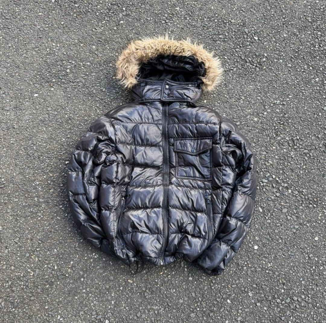 old uniqlo ファーダウンジャケット 平成 お兄系 y2k 光沢 - メルカリ