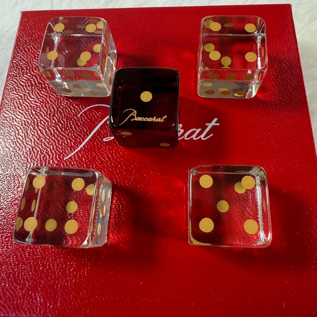 希少 Baccarat バカラ ダイス サイコロ 5個 レッド クリア - メルカリ