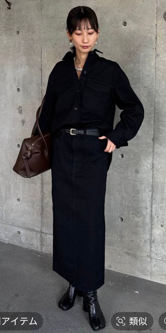 【新品未使用】Chaos イーストデニムシャツ　ブラック セットアップ対応】ストレッチ デニムシャツ｜5351POUR LES HOMMES