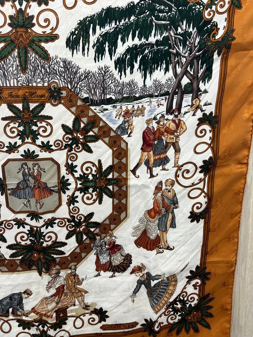 エルメスのカレ90「Scènes de Patinage（スケートの情景）」 - メルカリ