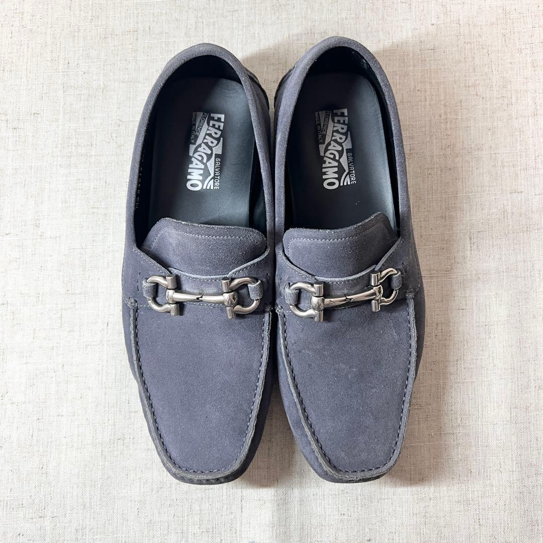 超美品★フェラガモ ガンチーニ スエード ローファー モカシン 26.5cm