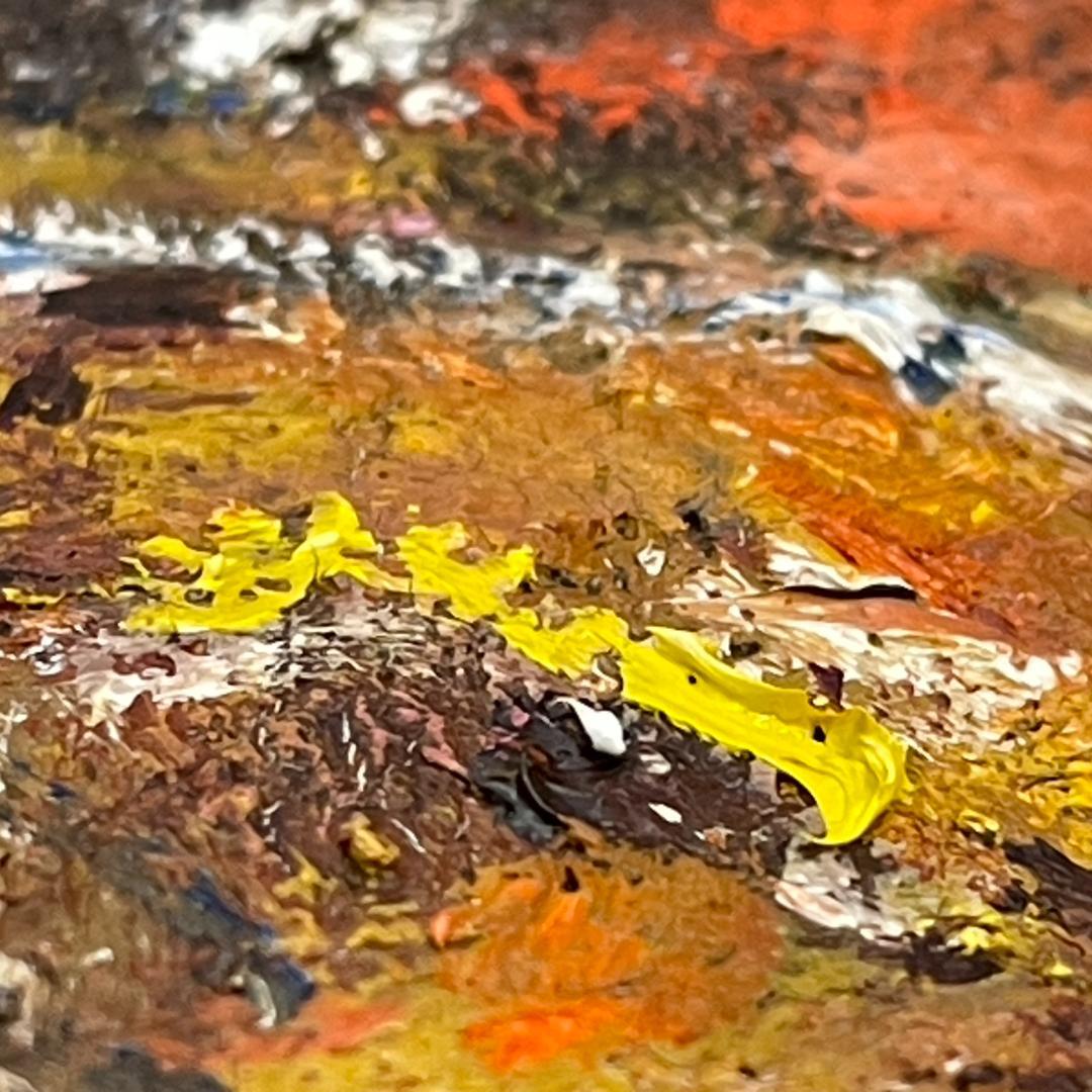 真作保証 友成晴雄『闘牛』油彩 肉筆 厚塗り 本人直筆サインあり