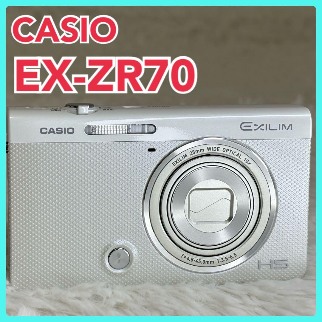 美品　CASIO カメラ　EX-ZR70 充電器　箱　ホワイト コンデジ　動作品 Yahoo!オークション -「casio ex-zr70」の落札相場・落札価格