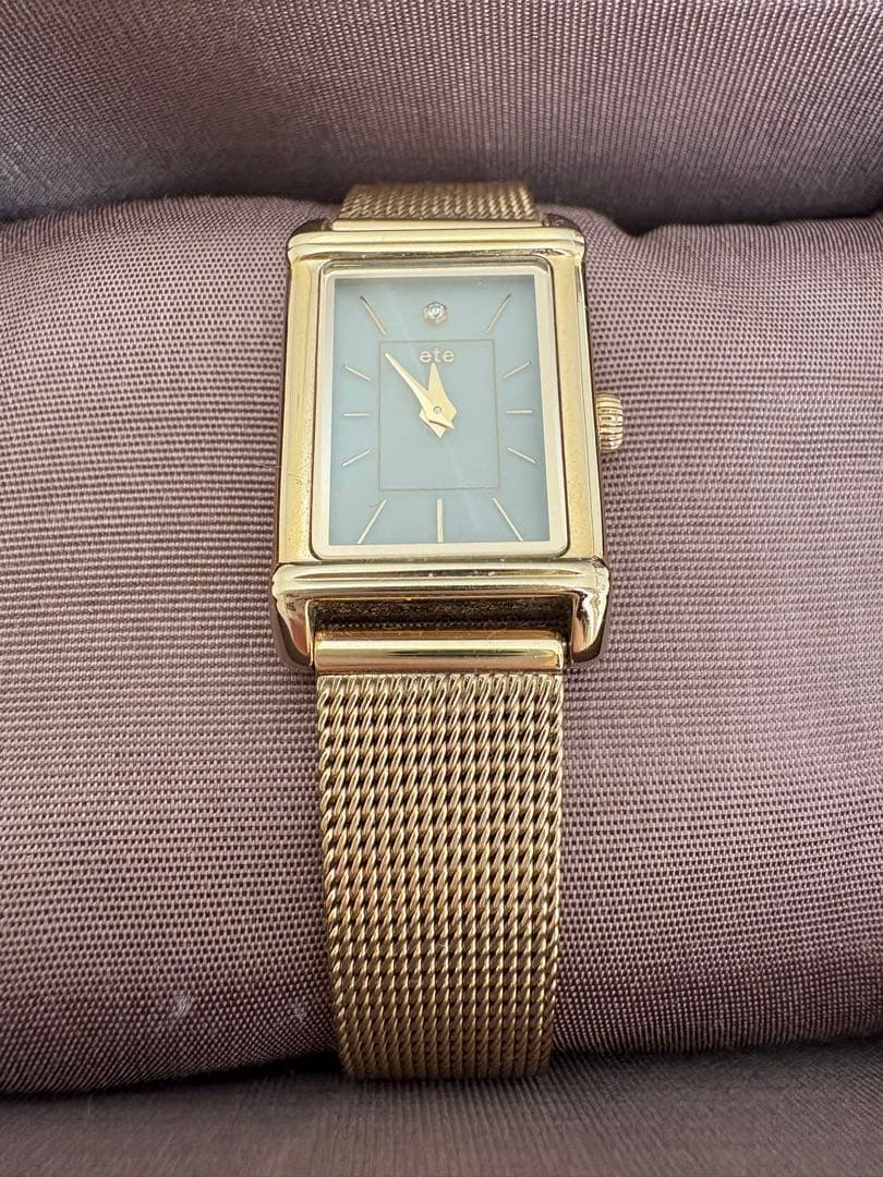 ete ソーラーウォッチ スクエア メッシュベルト(箱、証明書付