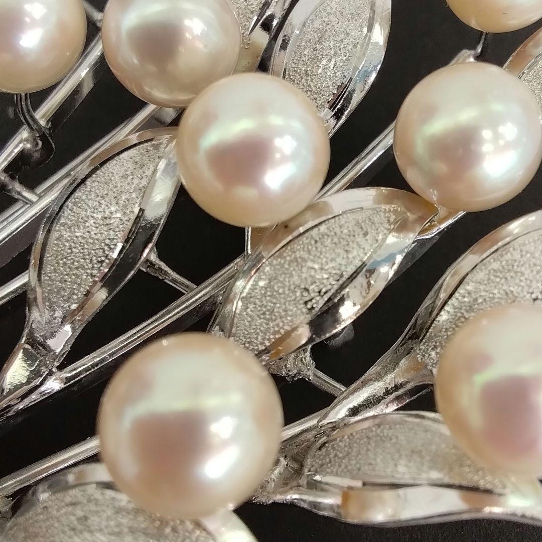 SVあこや真珠ブローチ 大きめブローチ 中古品