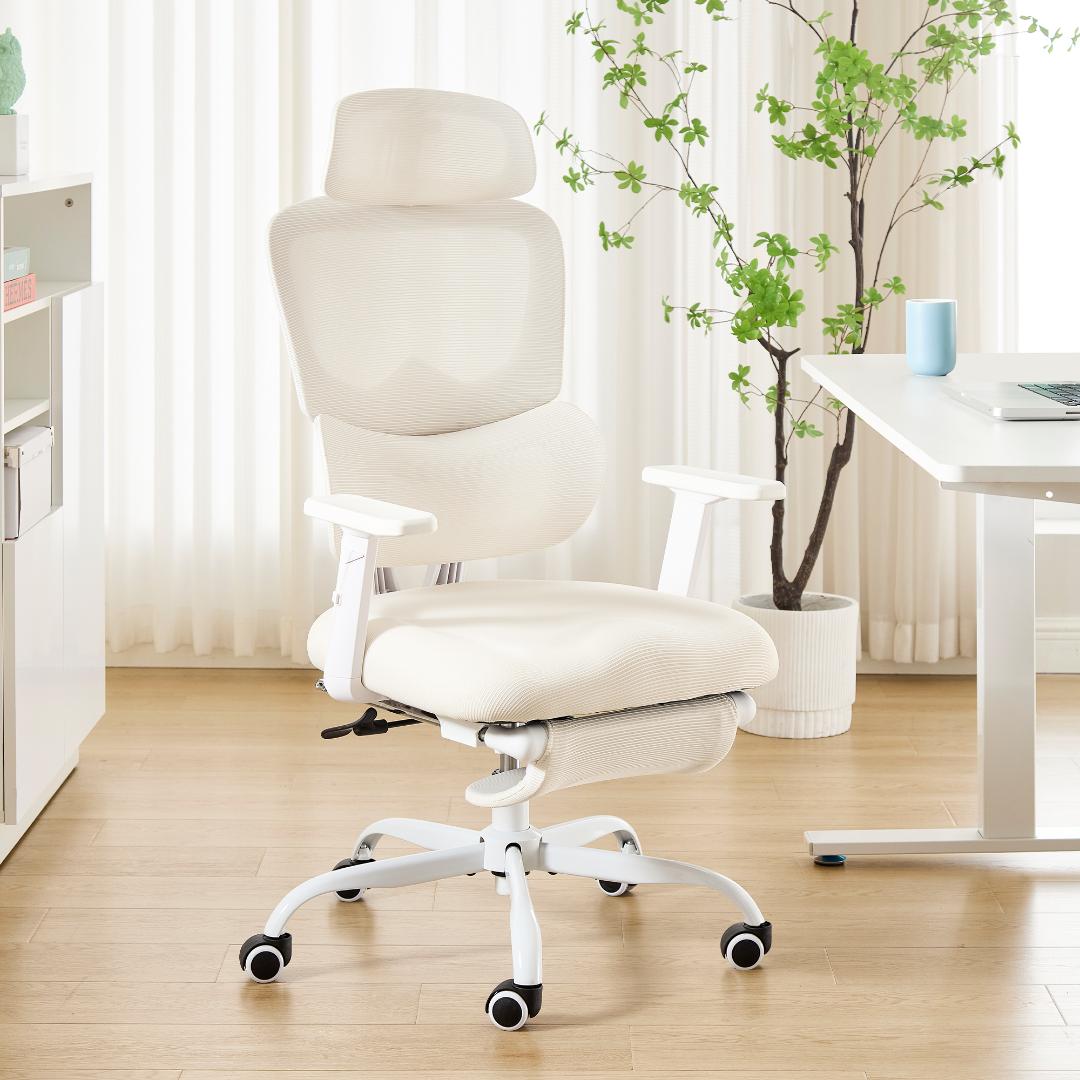 オフィスチェア リクライニング椅子 ゲーミングチェア ホワイト - メルカリ