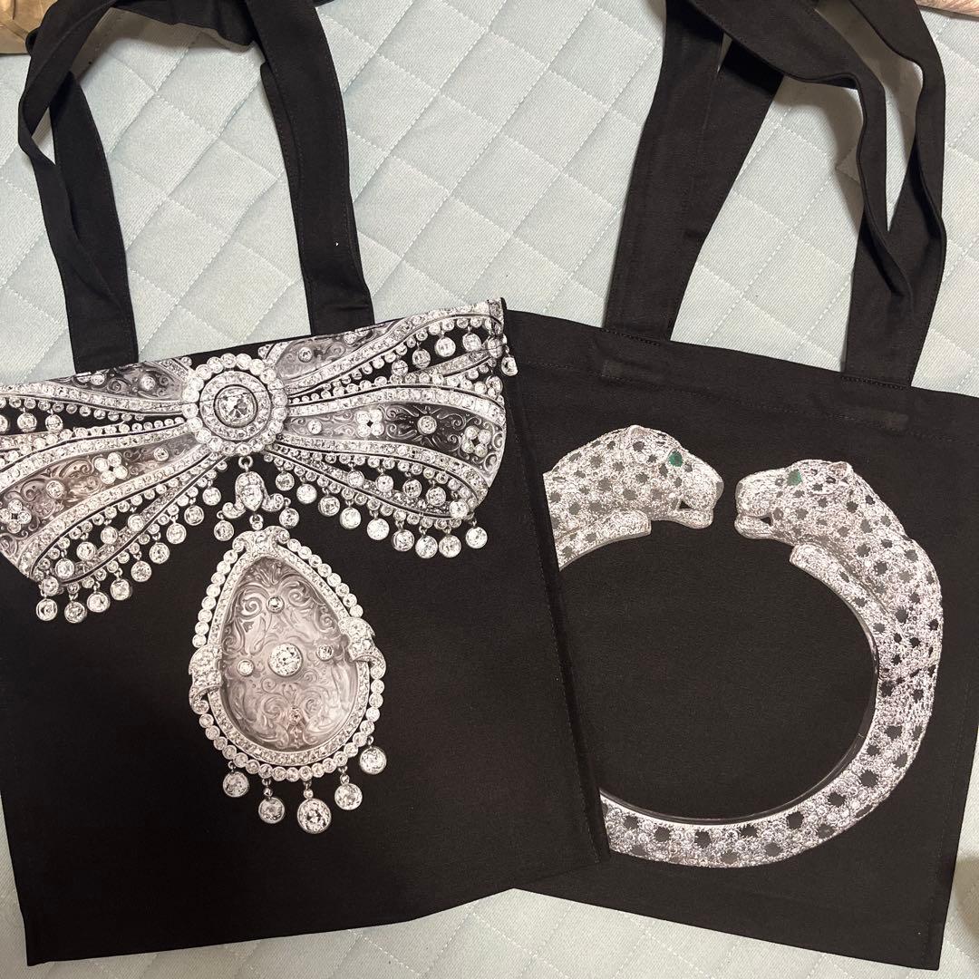 Cartier V&Aコラボトートバッグ２つセット 限定【V&A】UK発 CARTIER展 カルティエ トート バッグ 2柄 黒