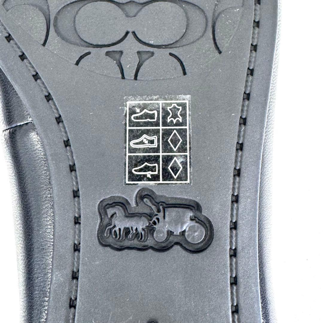 【未使用級】COACH コーチ フラットシューズ レザー ブラック 24.5cm