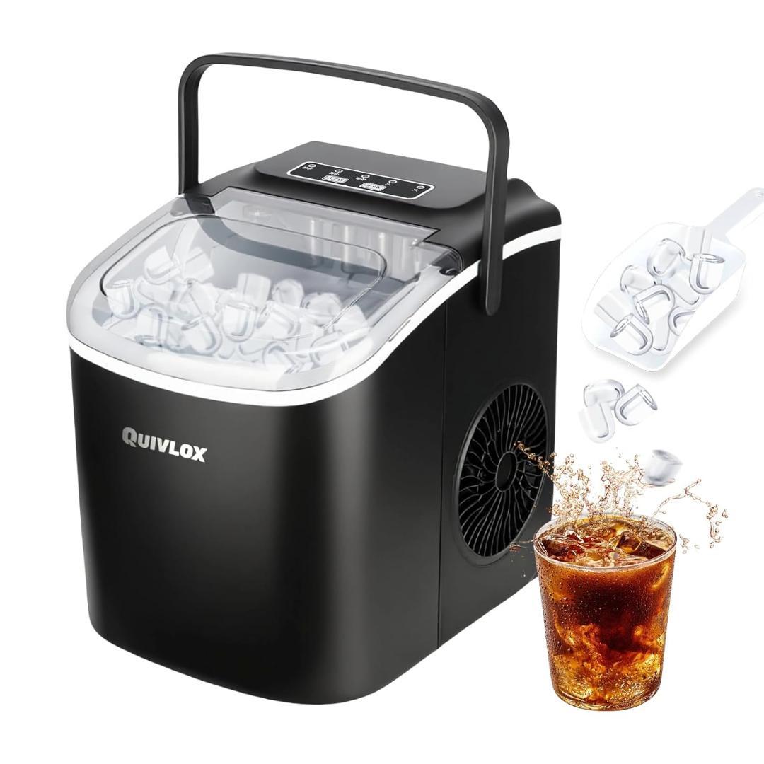 製氷機 家庭用 1.3L大容量水タンク 透明窓 高速製氷機 最短6分 Amazon.co.jp: Quivlox 製氷機 家庭用 1.3L大容量水タンク 透明窓 高速