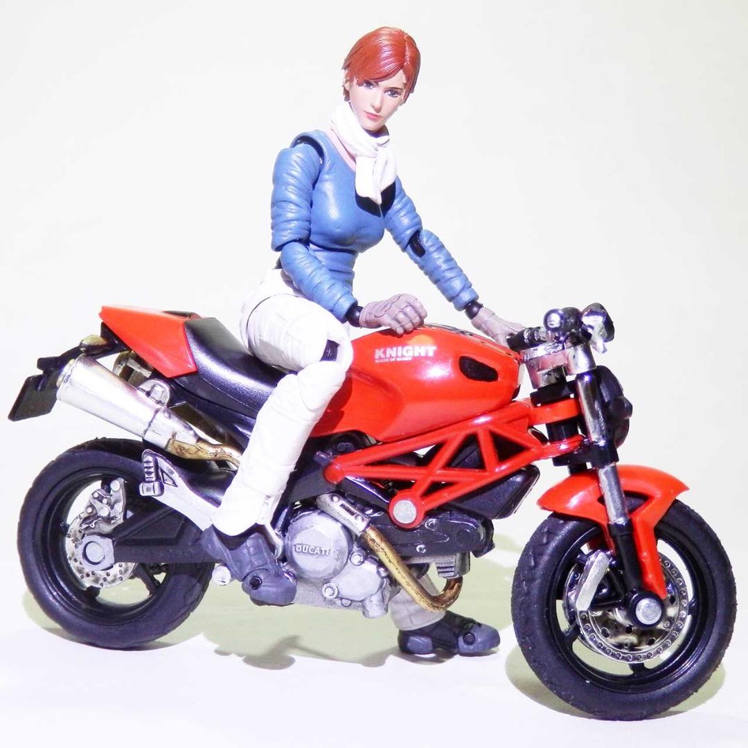 1/18スケール：可動フィギュア＆バイク（ミニカー）：個人塗装＆改造品セット KAWASAKI Ninja ZX-25R ライムグリーン×エボニー (ミニカー) - ホビー