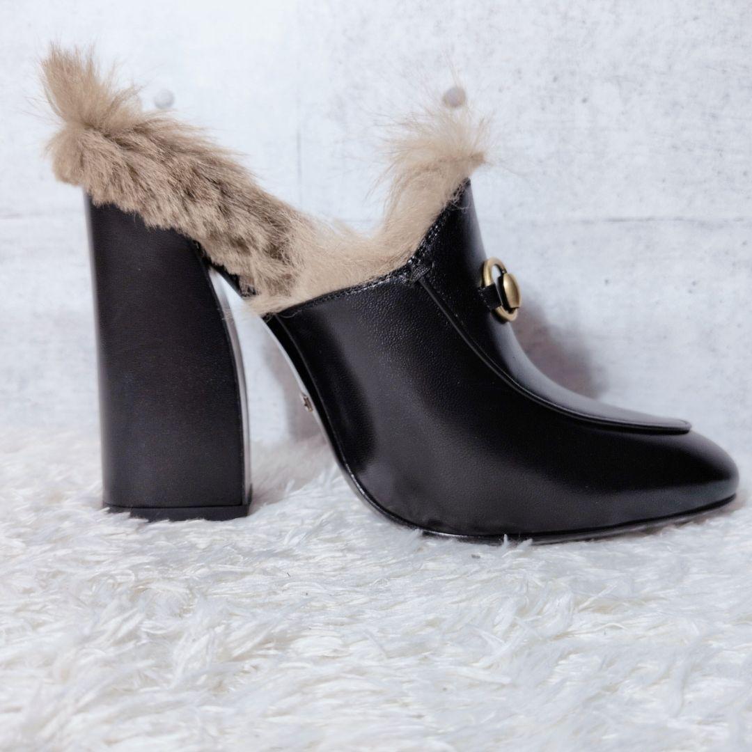 未使用級 箱付き】グッチ プリンスタウン チャンキーヒール ホース