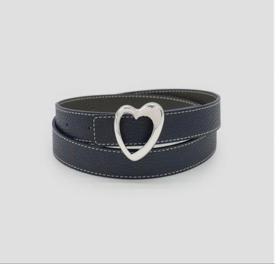 A VACATION 】ハートバックルベルト ネイビー/グレー - メルカリ