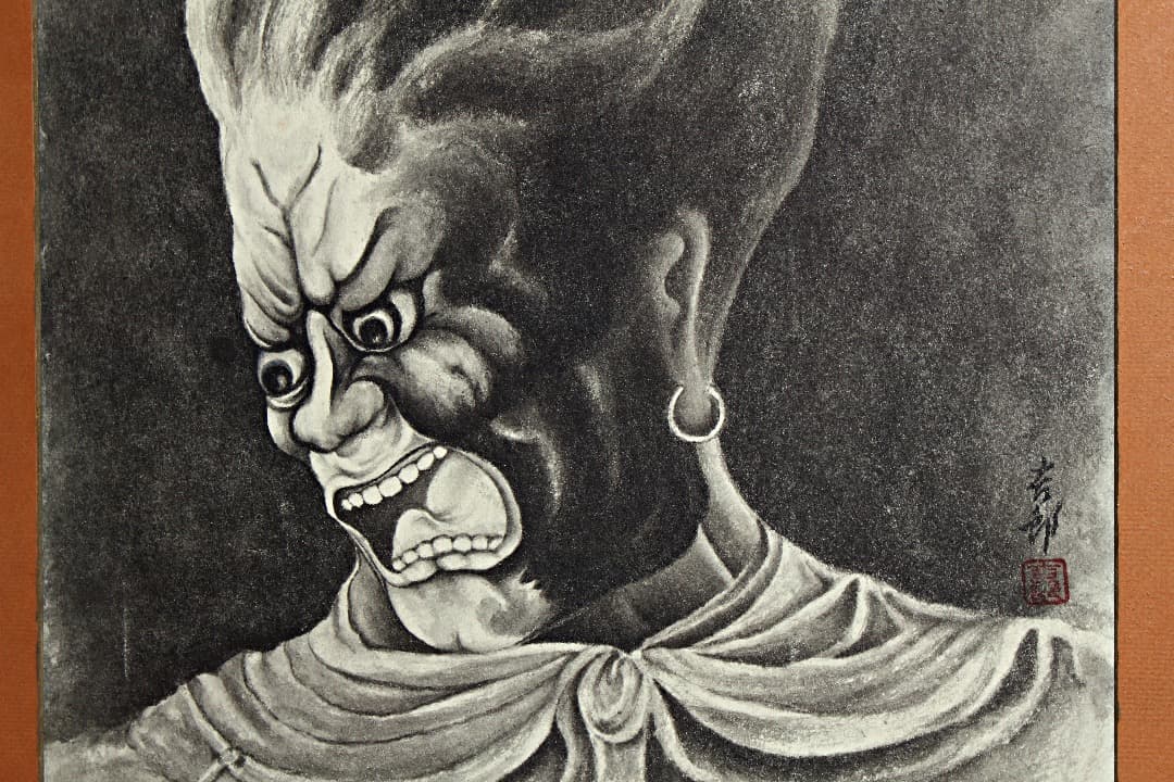 絵画 杉本吉郎 “神将”（平成17年）サイズ：約 62 X 46cm（額装）