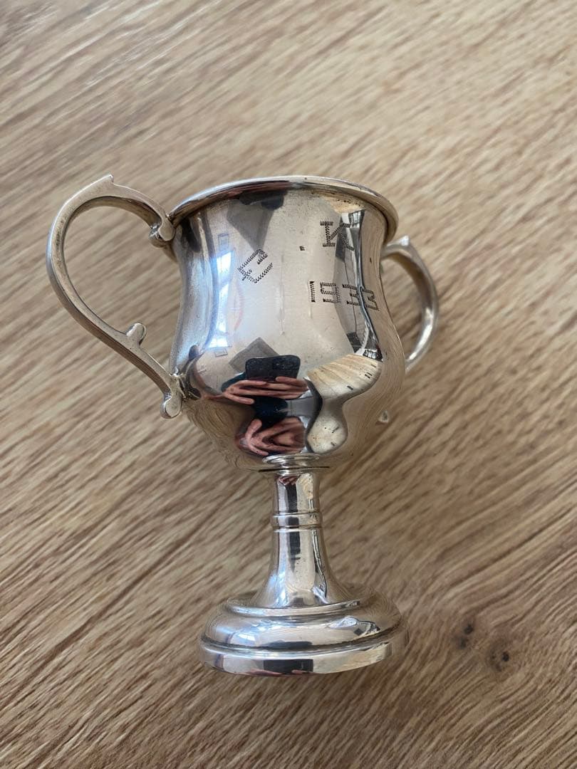 イギリス シルバー 小トロフィー2個 アンティーク ビンテージ 純銀