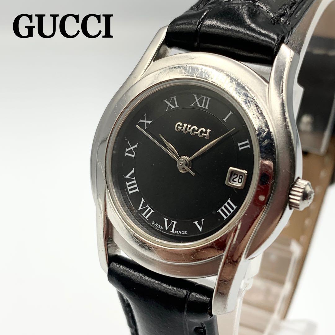 新品ベルト 稼働】GUCCI レディース時計 5500L型押し デイト QZ - メルカリ