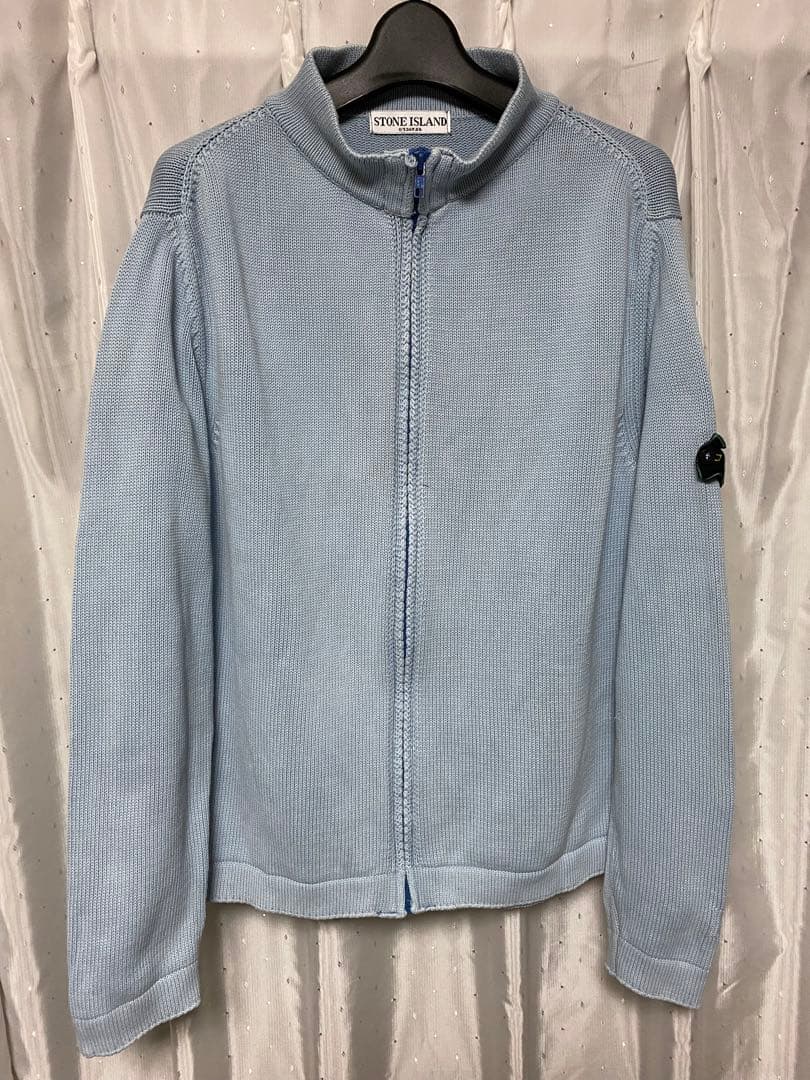 トップス STONE  90s DS KNIT BLUE 中古・古着通販】STONE ISLAND (ストーンアイランド) パイル コットン