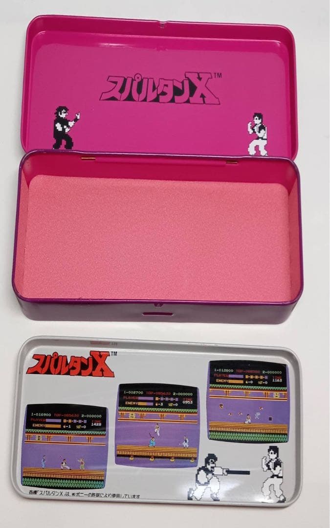 希少 スパルタンX カンペン 缶ペンケース 筆箱 昭和 レトロ ファミコン