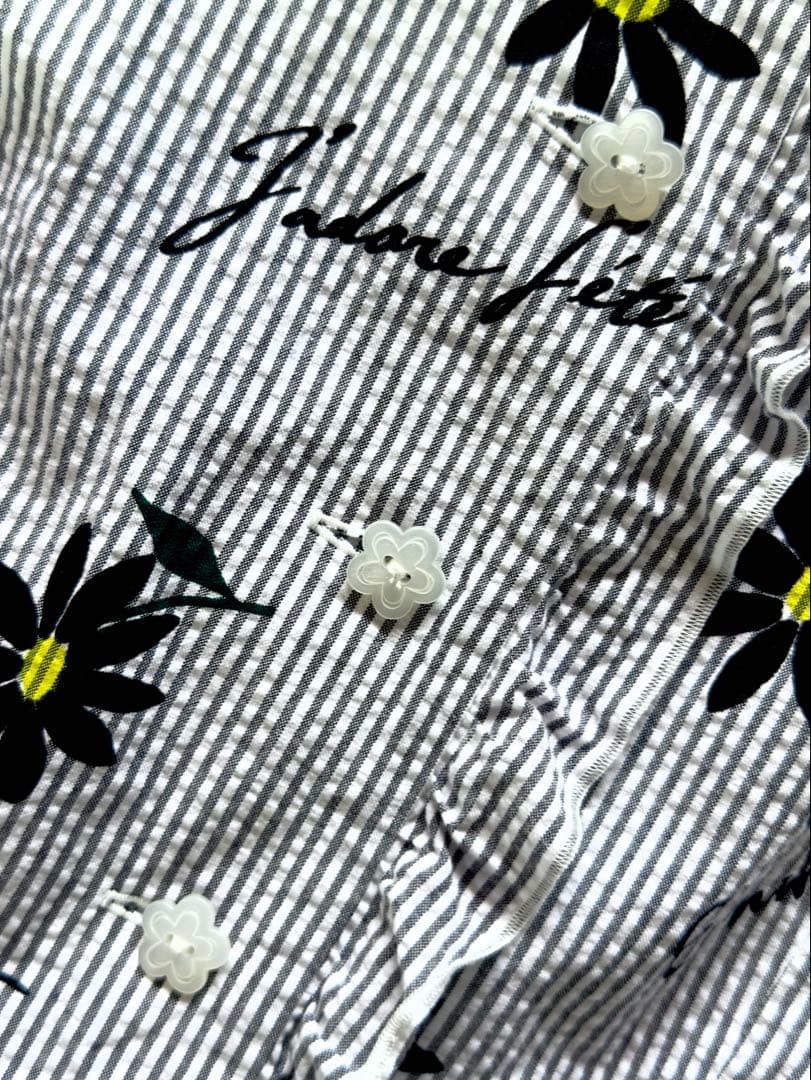 M'S GRACY エムズグレイシー花柄ストライプ半袖ワンピース 42 XL中古