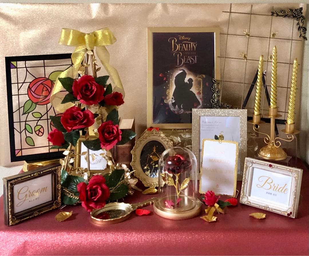 ウェルカムスペース 美女と野獣 ディズニー ウェディング インテリア