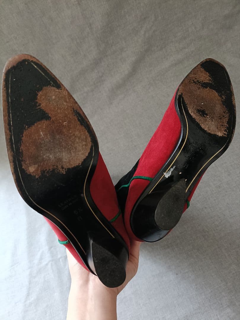 ヴィンテージ 80年代 カラフルスエード ウエスタンブーツ 22〜22.5cm