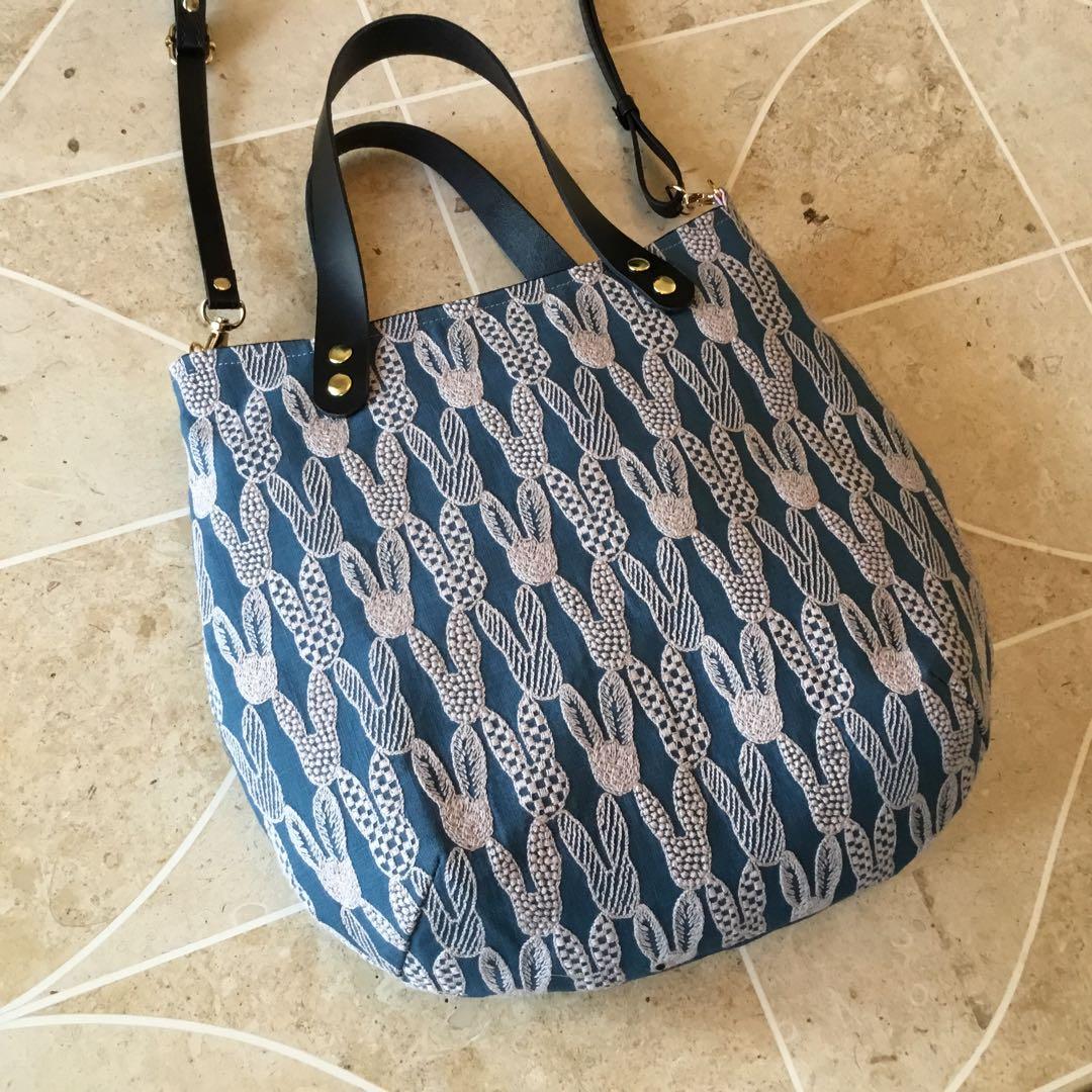 ミナペルホネンpomppiaブルー　2Wayショルダーバッグハンドメイド 359ef9c8a530e74543608c9937aa0f