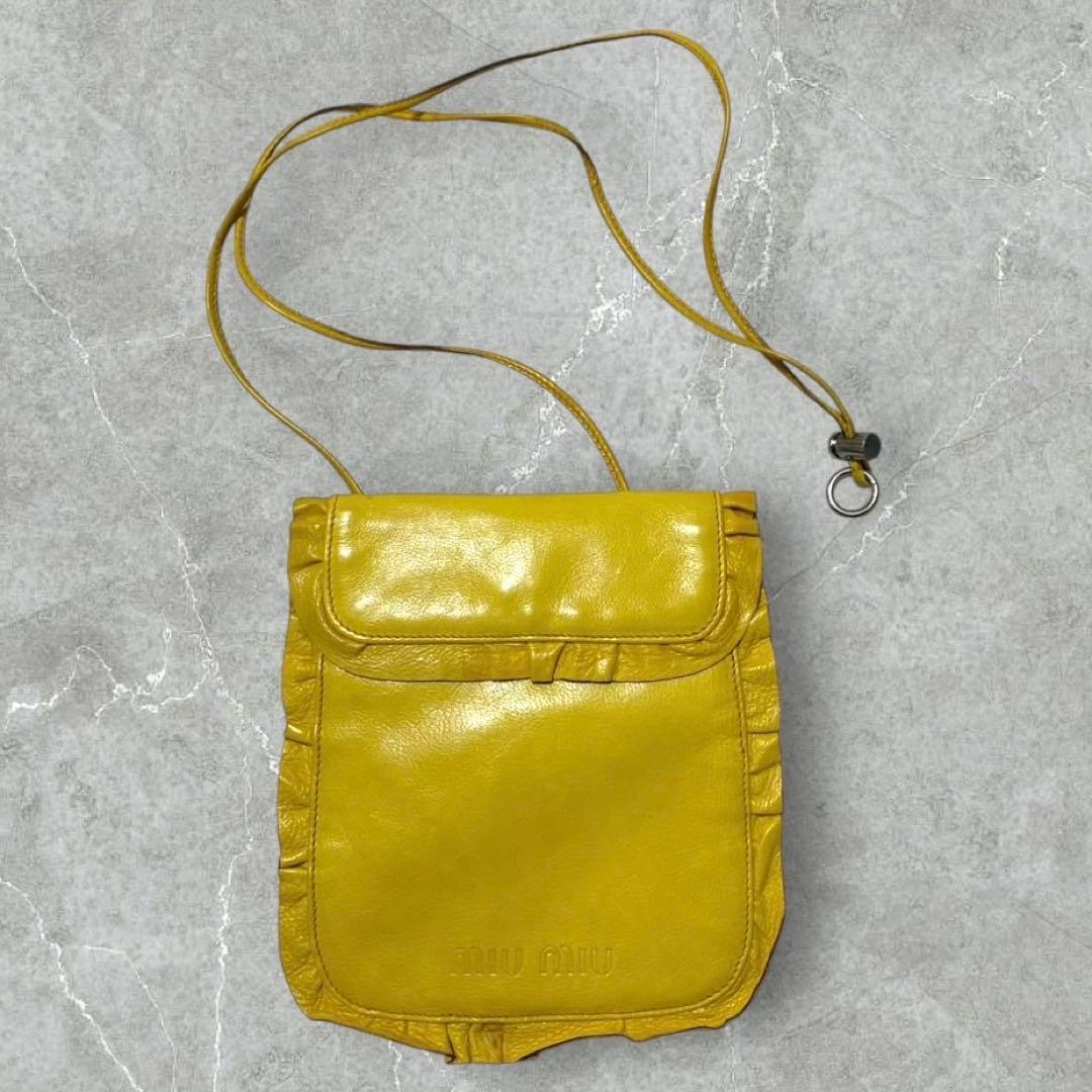 MIUMIU archive Y2K yellow leather bag - メルカリ