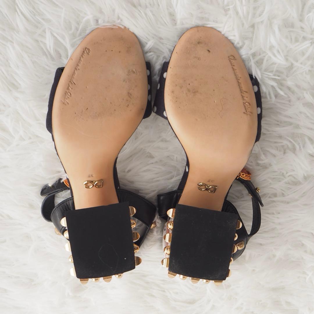 希少✨️ドルチェアンドガッバーナ ミュール サンダル ドット柄 ハート