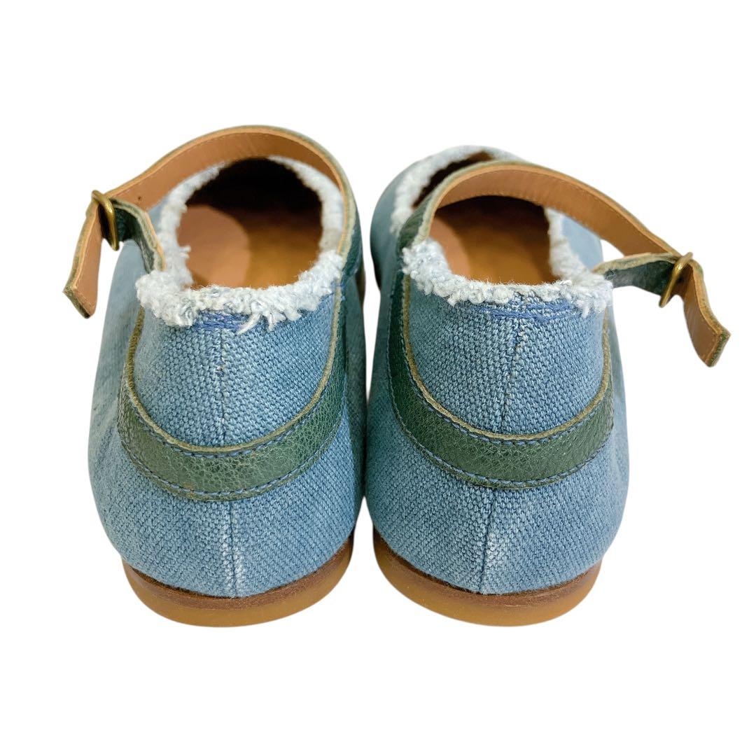 マカ88 未使用品 アンリークイール ストラップパンプス デニム地