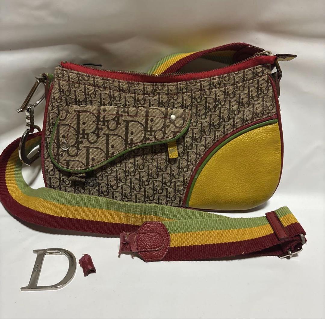 要修理Christian Diorダブルサドルバッグ　ラスタ　ジャンク 要修理Christian Diorダブルサドルバッグ ラスタ ジャンク - メルカリ