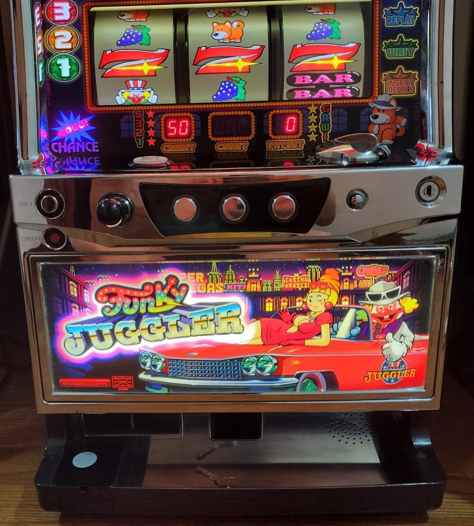 パチスロ実機】北電子☆『初代』ファンキージャグラー【コイン不要機付