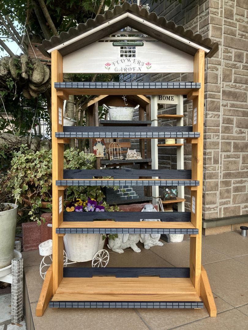 No 31三角お屋根の簡単移動 多肉植物棚Flower end Garden5段 - メルカリ