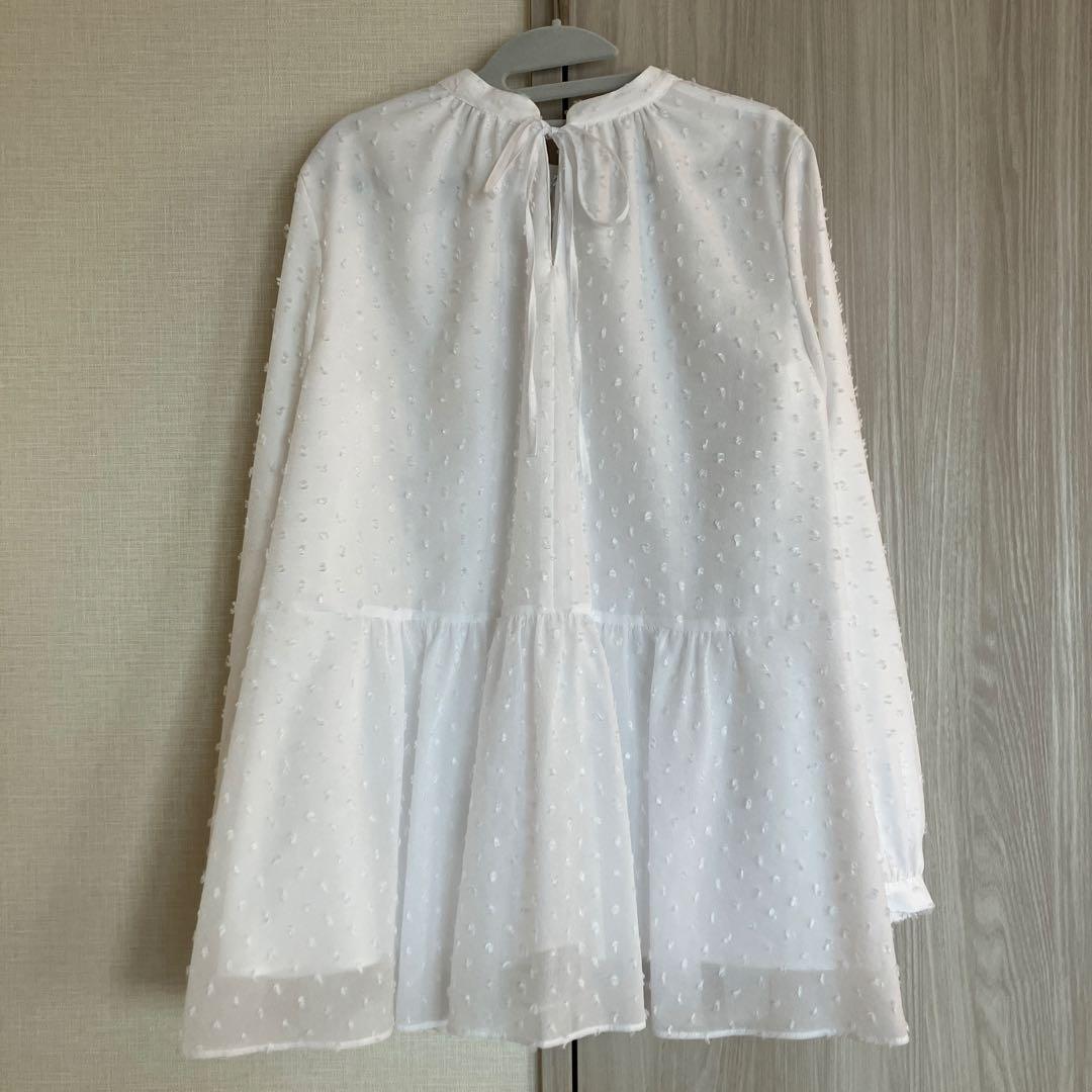 SONO ソーノ プチリボンジャカード 2WAYシアーブラウス ホワイト