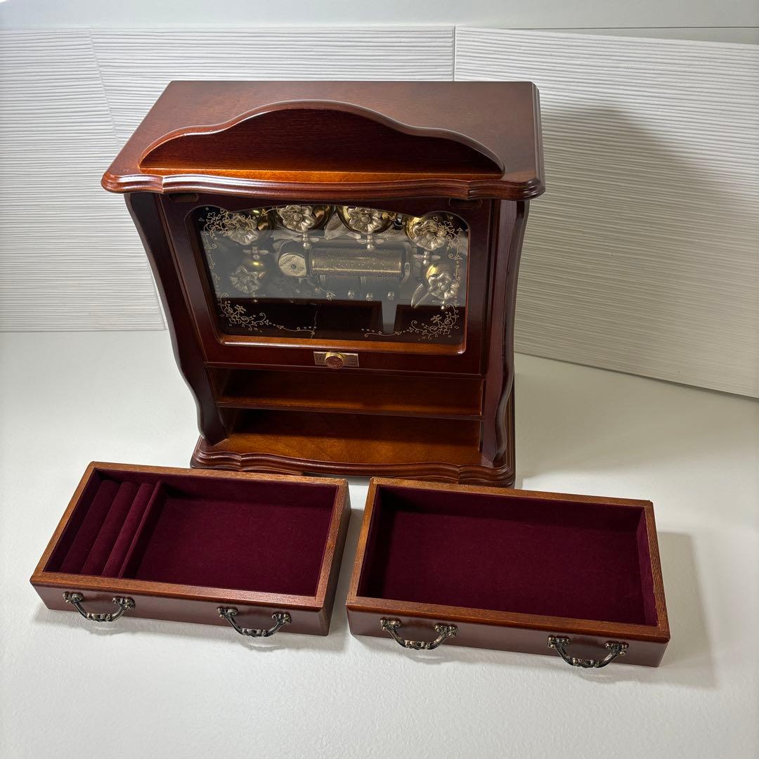 美品 SANKYO サンキョー オルゴール 青きドナウ ジュエリーボックス 蜂