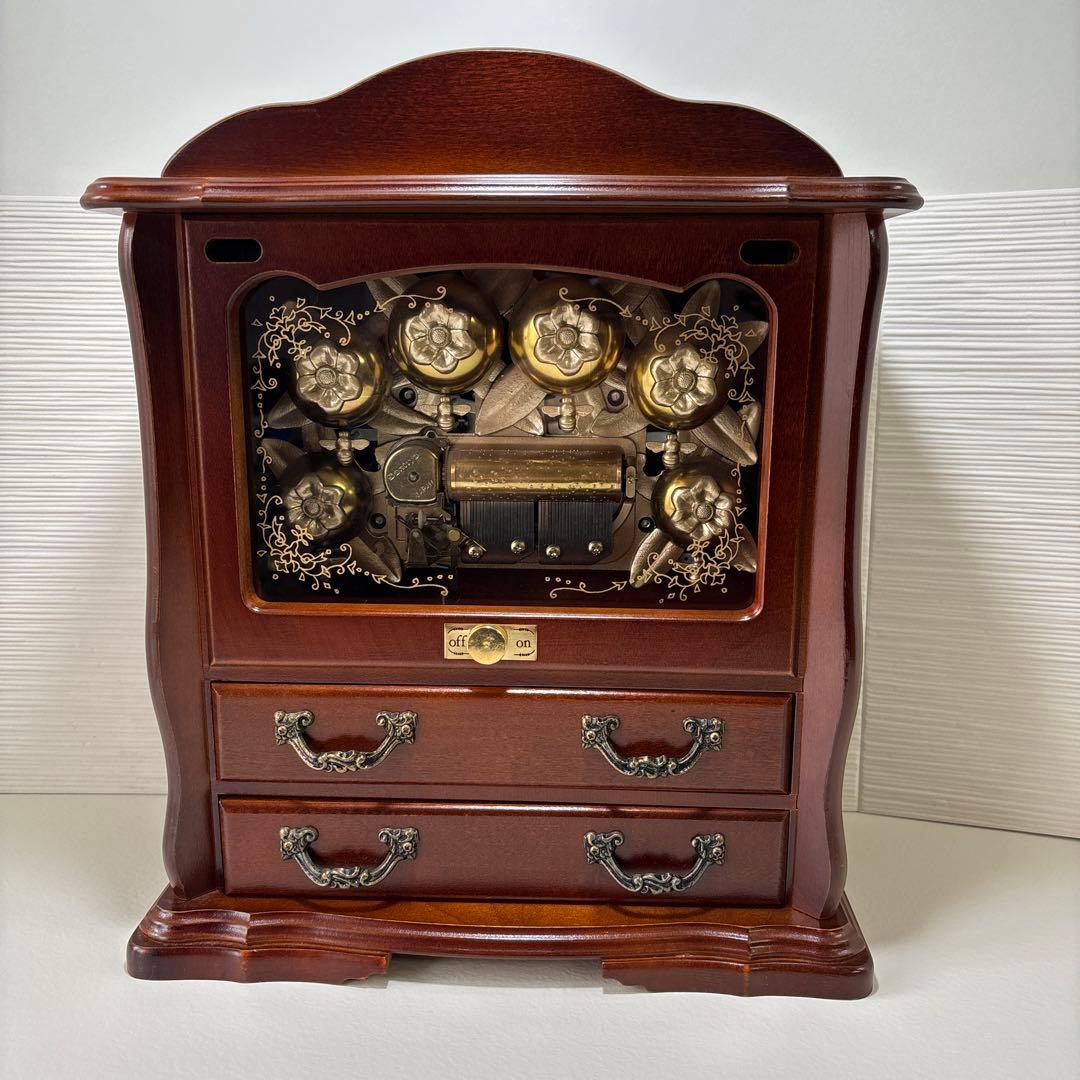 美品 SANKYO サンキョー オルゴール 青きドナウ ジュエリーボックス 蜂