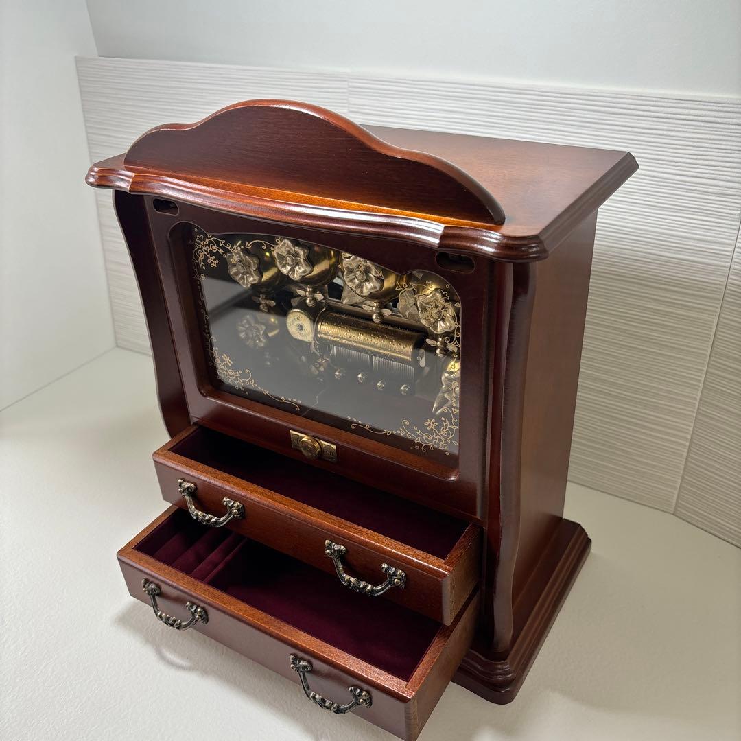 美品 SANKYO サンキョー オルゴール 青きドナウ ジュエリーボックス 蜂