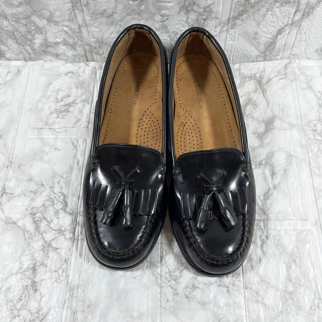 【美品】G.H.BASS タッセルローファー　フリンジ　ブラック　US5.5