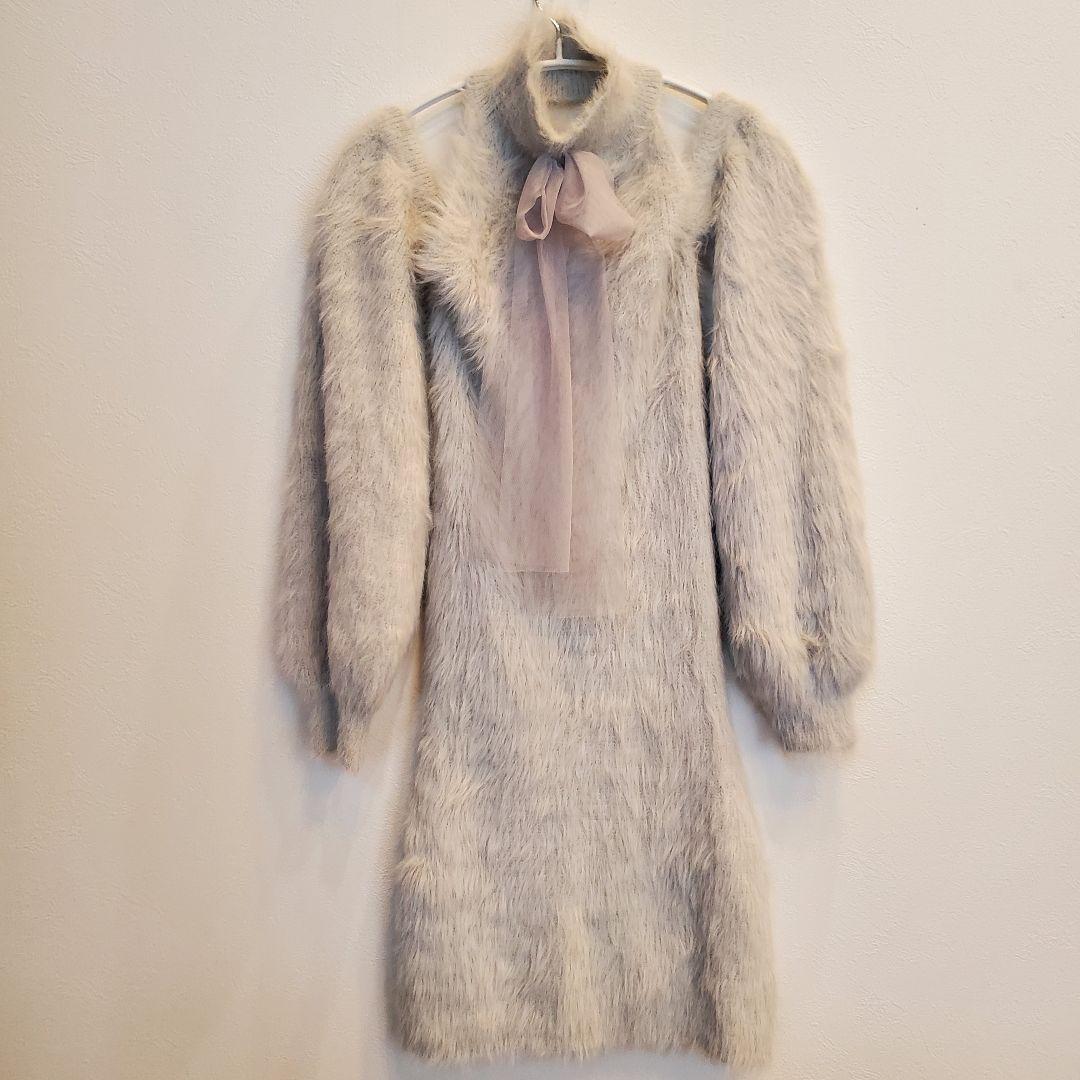 M Me Eme バックリボンシャギーニットミニワンピース - メルカリ