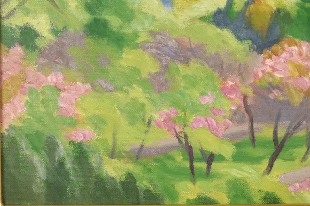 石川直様専用 橋本博英 「 八重桜咲く 」 油彩F6号 青木画廊 BJ235