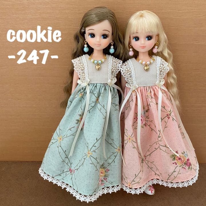 リカちゃん ハンドメイド 双子コーデ 花柄ワンピースセット ドレス 服
