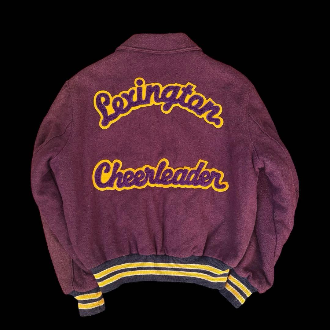 80s 90s アメリカ製 Delong ワッペン付き ボタン スタジャン 40