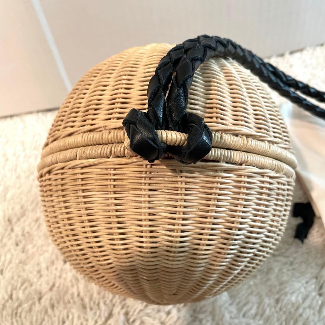 美品 マニマリス manimaris フルムーンバスケット ハンドル セット