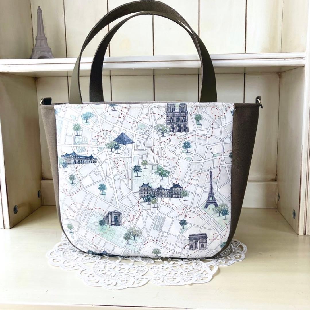 クロスステッチ❤︎本革持ち手トートバッグ サモイロフ ハンドメイド