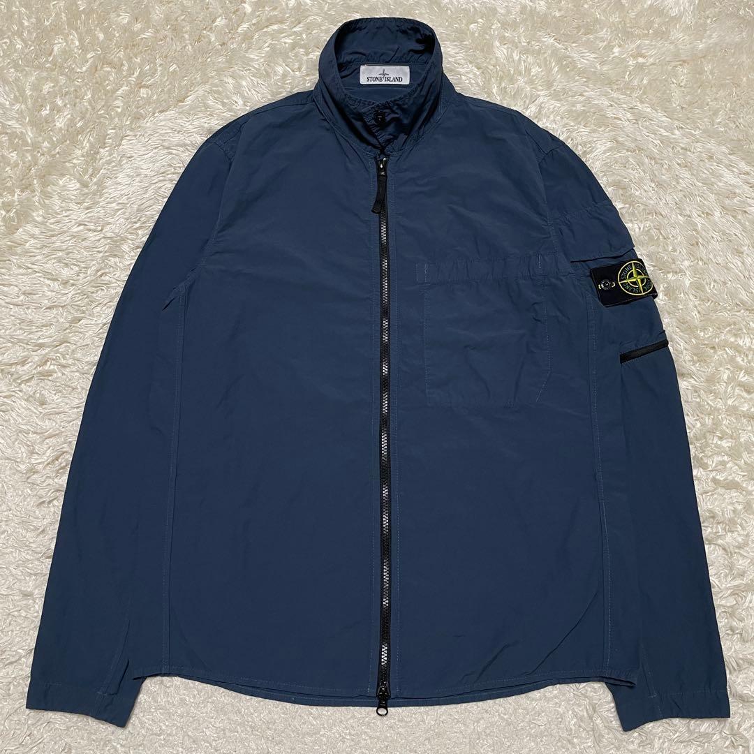 STONE ISLAND ナイロン オーバーシャツジャケット NAVY Mサイズ