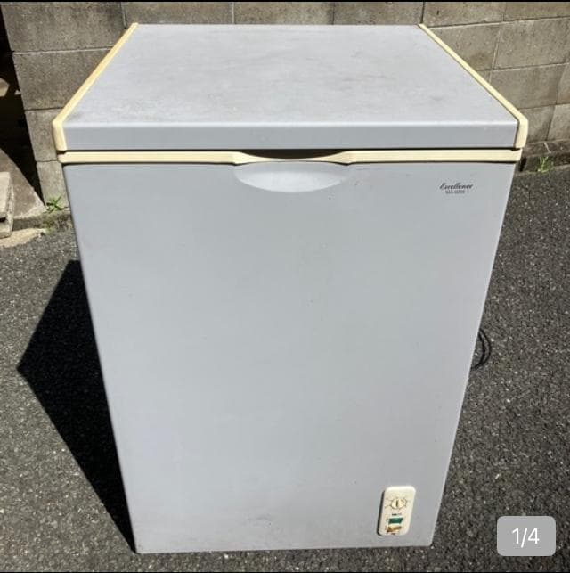 【引取限定大阪】三ツ星貿易 エクセレンス 電気冷凍ストッカーMA-6095 中古 三ツ星貿易 エクセレンス 家庭用冷凍庫 MA-6095 チェスト型上開き式