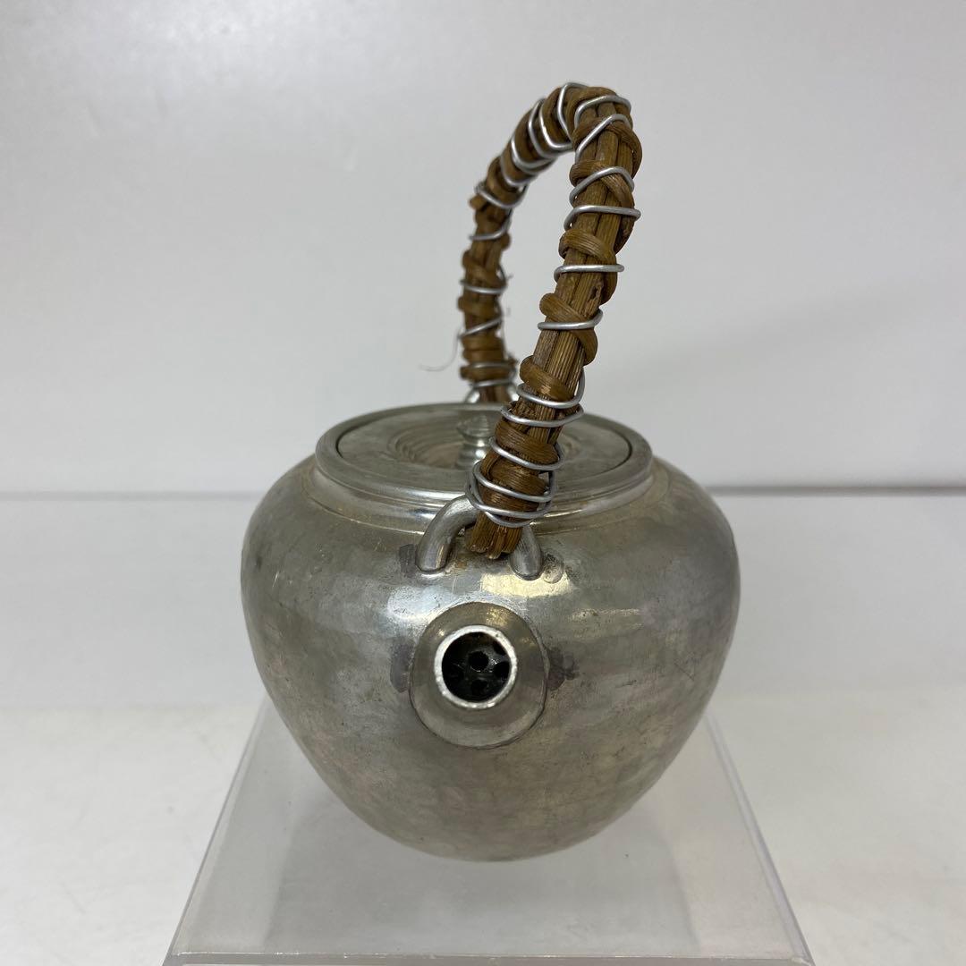 錫製 煎茶急須 199g 幅約10.5 ㎝ 東さ8-0124①