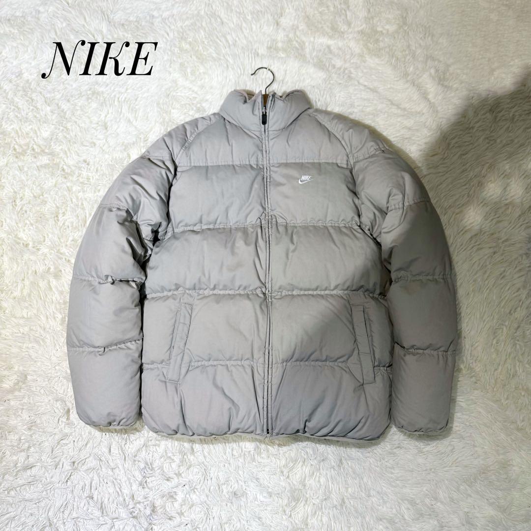 90s NIKE ナイキ ダウンジャケット リバーシブル 刺繍ロゴ 肉厚 XL