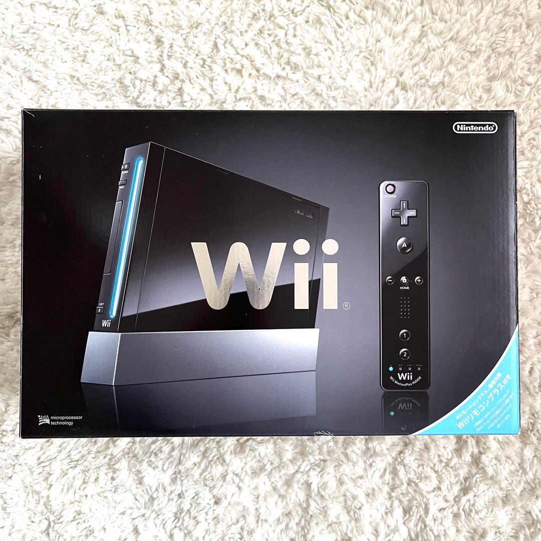 Nintendo Wii 本体 ブラック おまけソフト付 - メルカリ