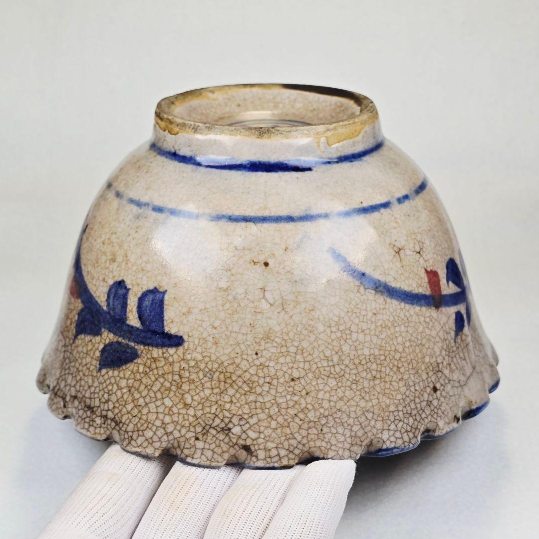 骨董品 中国古磁 青花染付 釉里紅 手絵 鳳紋 海碗